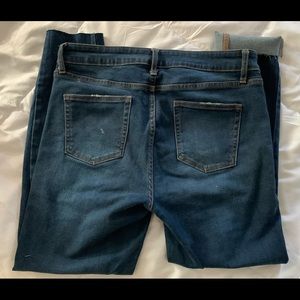 high rise skinny distressed jeans